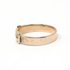 Modern Buckle Ring - Estate 10k Yellow Gold Symbolic Belt Design Unisex Band - Circa 2000s Era Size 9 Love Friendship Loyalty Fine Jewelry