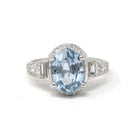 Vintage Sapphire & Diamond Ring - Mid Century 14k White Gold Natural Fancy Color Gemstone Engagement - Circa 1950s GIA Report Fine Jewelry