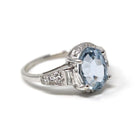 Vintage Sapphire & Diamond Ring - Mid Century 14k White Gold Natural Fancy Color Gemstone Engagement - Circa 1950s GIA Report Fine Jewelry