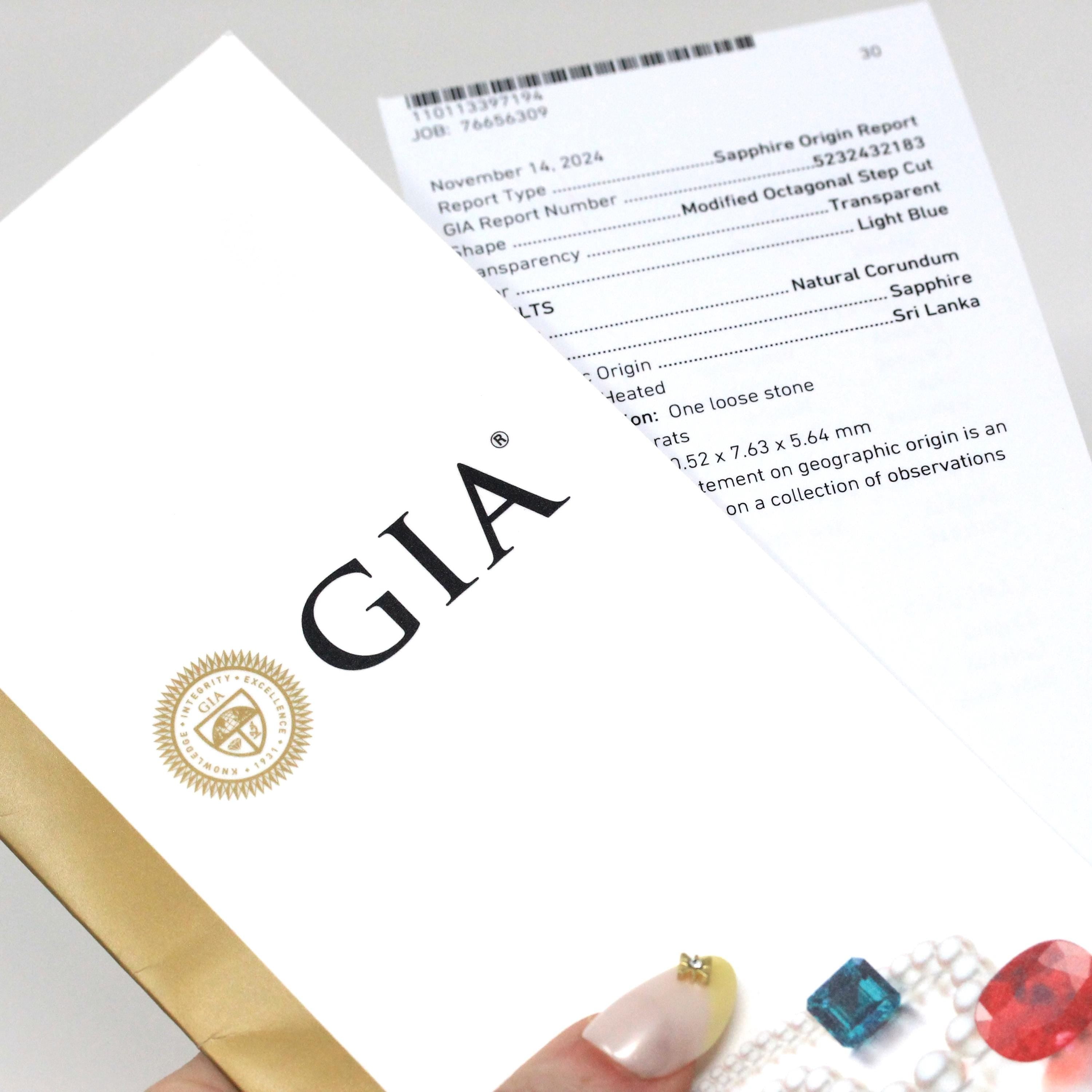 Vintage Sapphire & Diamond Ring - Mid Century 14k White Gold Natural Fancy Color Gemstone Engagement - Circa 1950s GIA Report Fine Jewelry