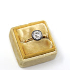 Antique 2.12 CT Old Mine Cut Diamond Engagement Ring - 18k Yellow Gold Blackened Platinum Bezel Two Tone Solitaire - Size 5 3/4 Fine Jewelry