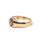 Antique Diamond Sun Ring - Edwardian 14k Yellow Gold .27 CT Solitaire - Circa 1910s Size 8.75 Celestial Men's Unisex Fine Engagement Jewelry