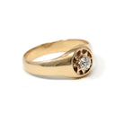 Antique Diamond Sun Ring - Edwardian 14k Yellow Gold .27 CT Solitaire - Circa 1910s Size 8.75 Celestial Men's Unisex Fine Engagement Jewelry