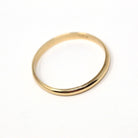 Vintage Wedding Band - Retro 14k Yellow Gold Plain Half Round 2.9 MM Milgrain Unisex Ring - Circa 1960s Era Size 11 1/2 Fine Bridal Jewelry