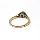 Old Mine Cut Diamond Ring - Antique 18k Yellow Gold & Platinum Natural .25 CT Solitaire - Edwardian Era Size 5 1/2 Fine Engagement Jewelry