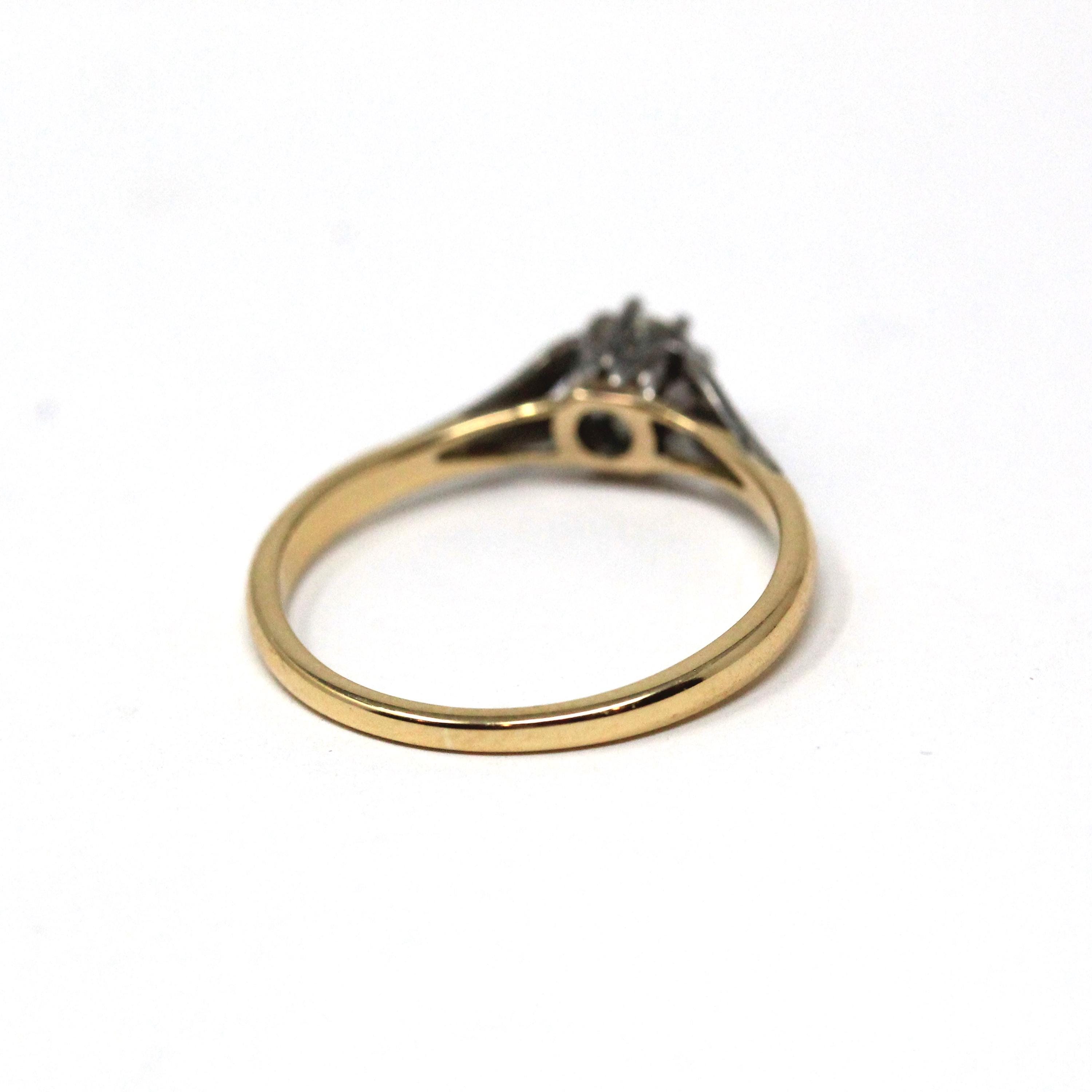 Old Mine Cut Diamond Ring - Antique 18k Yellow Gold & Platinum Natural .25 CT Solitaire - Edwardian Era Size 5 1/2 Fine Engagement Jewelry