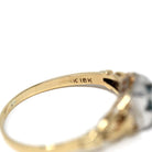 Natural Alexandrite Ring - Mid Century 14k Yellow & 18k White Gold Two Tone Engagement Solitaire - Circa 1940s Era Size 7 3/4 Fine Jewelry