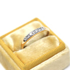 Mid Century Diamond Band - Vintage 14k Yellow Gold & Platinum Channel Set Gem Ring - Circa 1940s Era Size 6 1/2 Fine Wedding Bridal Jewelry
