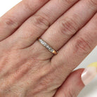 Mid Century Diamond Band - Vintage 14k Yellow Gold & Platinum Channel Set Gem Ring - Circa 1940s Era Size 6 1/2 Fine Wedding Bridal Jewelry