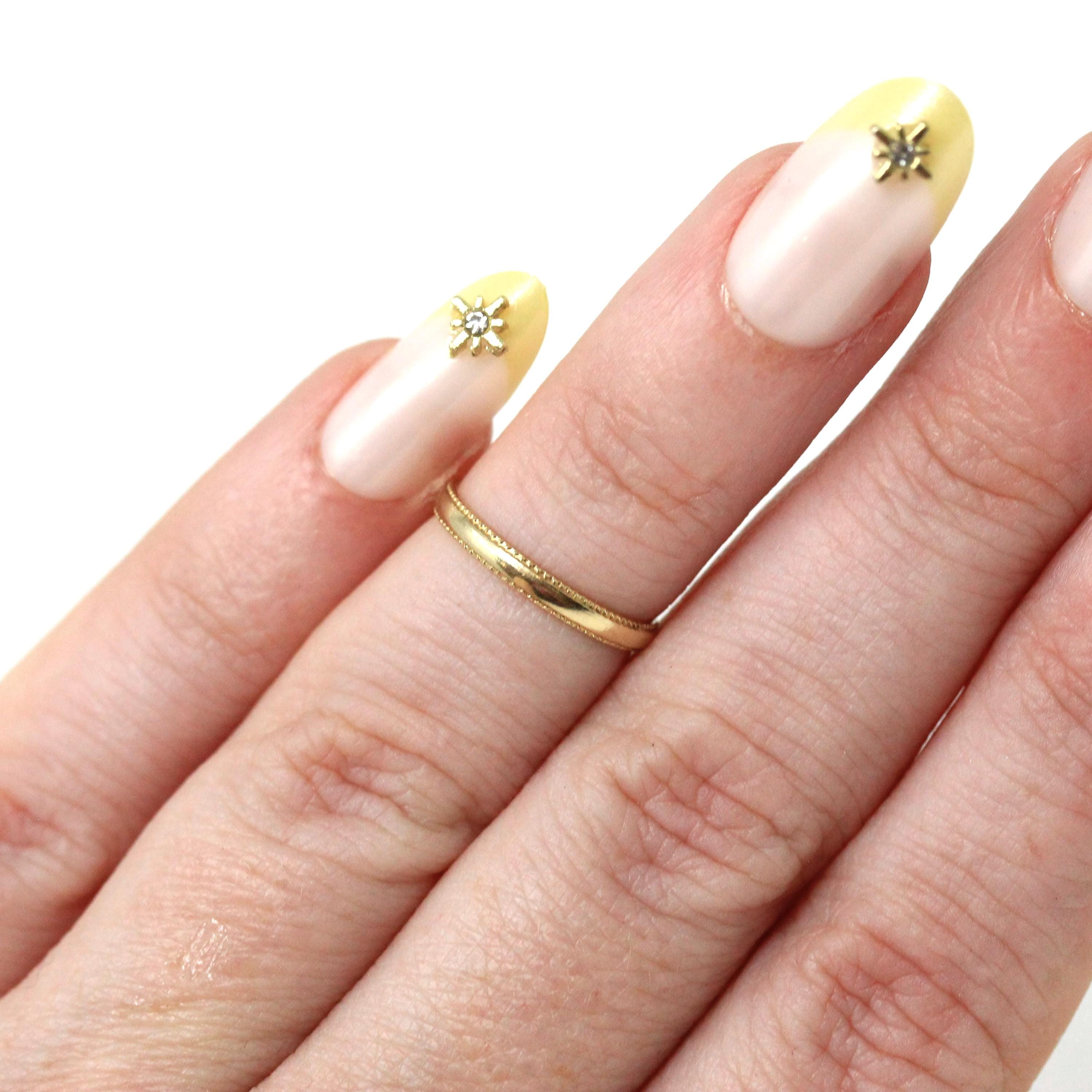 Antique Baby Band - Art Deco Era 10k Yellow Gold Milgrain Engraved Midi Pinky Ring - Circa 1930s Size 1 3/4 Infant Baby Fine OB Jewelry