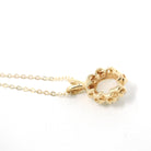 Opal & Diamond Pendant - Estate 14k Yellow Gold Oval Cabochon Cut 1.00 CT Gem Necklace - Modern Circa 2000's October Birthstone Fine Jewelry