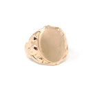 Antique Signet Ring - Edwardian Era 14k Yellow Gold Blank Oval Statement Unisex Band - Vintage Circa 1900 Size 5 Personalizable Fine Jewelry