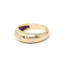 Domed Diamond Band - Modern 14k Yellow Gold Natural Gemstones Wedding Ring - Estate Size 4 Scattered Graduated Fine Celestial Star Jewelry