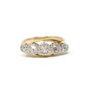 Graduated Diamond Ring - Mid Century 14k Yellow & White Gold .49 CTW Bypass Band - Vintage Circa 1950s Era Size 6 1/4 Fine Bridal Jewelry
