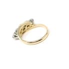 Graduated Diamond Ring - Mid Century 14k Yellow & White Gold .49 CTW Bypass Band - Vintage Circa 1950s Era Size 6 1/4 Fine Bridal Jewelry