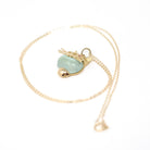 Vintage Cat Pendant - Retro 18k Yellow Gold Large Turquoise & Created Pink Sapphires Charm Necklace - Circa 1960s Animal Fine Feline Jewelry