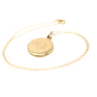 Vintage Initial Locket - Retro Gold Filled "GCM" Pendant Necklace Charm - Circa 1940s Era Round Photograph Keepsake Binder Bros. Jewelry
