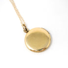Vintage Initial Locket - Retro Gold Filled "GCM" Pendant Necklace Charm - Circa 1940s Era Round Photograph Keepsake Binder Bros. Jewelry