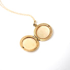 Vintage Initial Locket - Retro Gold Filled "GCM" Pendant Necklace Charm - Circa 1940s Era Round Photograph Keepsake Binder Bros. Jewelry