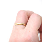 Antique Wedding Band - Edwardian 18k Yellow Gold 3.3 MM Ring - Engraved Initials B & M Dated 1912 Size 6 1/2 Comfort Fit Fine Bridal Jewelry