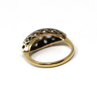 Art Deco Diamond Ring - Antique 18k Yellow & White Gold .83 CTW Cluster - Circa 1920s Era Size 7 East West Eye Fine Two Tone 20s Jewelry