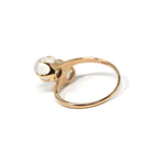 Edwardian Moonstone Ring - Vintage 10k Yellow Gold Natural Round Toi Et Moi Orb Gems - Antique Circa 1910s Era Size 5.5 Bypass Fine Jewelry