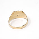 Antique "JL" Signet Ring - Edwardian Era 14k Yellow Gold Script Shield Men's Unisex Statement - Vintage Early 1900s Era Size 12 Fine Jewelry