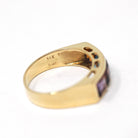 Multi Gemstone Ring - Modern 14k Yellow Gold Natural Citrine Blue Topaz Garnet Amethyst - Estate Circa 2000's Era Size 7 3/4 Fine Jewelry