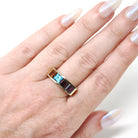 Multi Gemstone Ring - Modern 14k Yellow Gold Natural Citrine Blue Topaz Garnet Amethyst - Estate Circa 2000's Era Size 7 3/4 Fine Jewelry