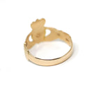 Vintage Claddagh Ring - Irish 14k Yellow Gold Heart Clasped Hands & Crown - Dated 1957 Size 7 1/4 Friendship Love Loyalty Hallmarked Jewelry