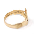 Vintage Claddagh Ring - Irish 14k Yellow Gold Heart Clasped Hands & Crown - Dated 1957 Size 7 1/4 Friendship Love Loyalty Hallmarked Jewelry