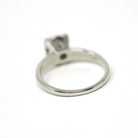 Mid Century Diamond Ring - Vintage 14k White Gold Natural .43 CT Engagement - Circa 1950s Era Size 6 1/2 Illusion Solitaire Fine Jewelry