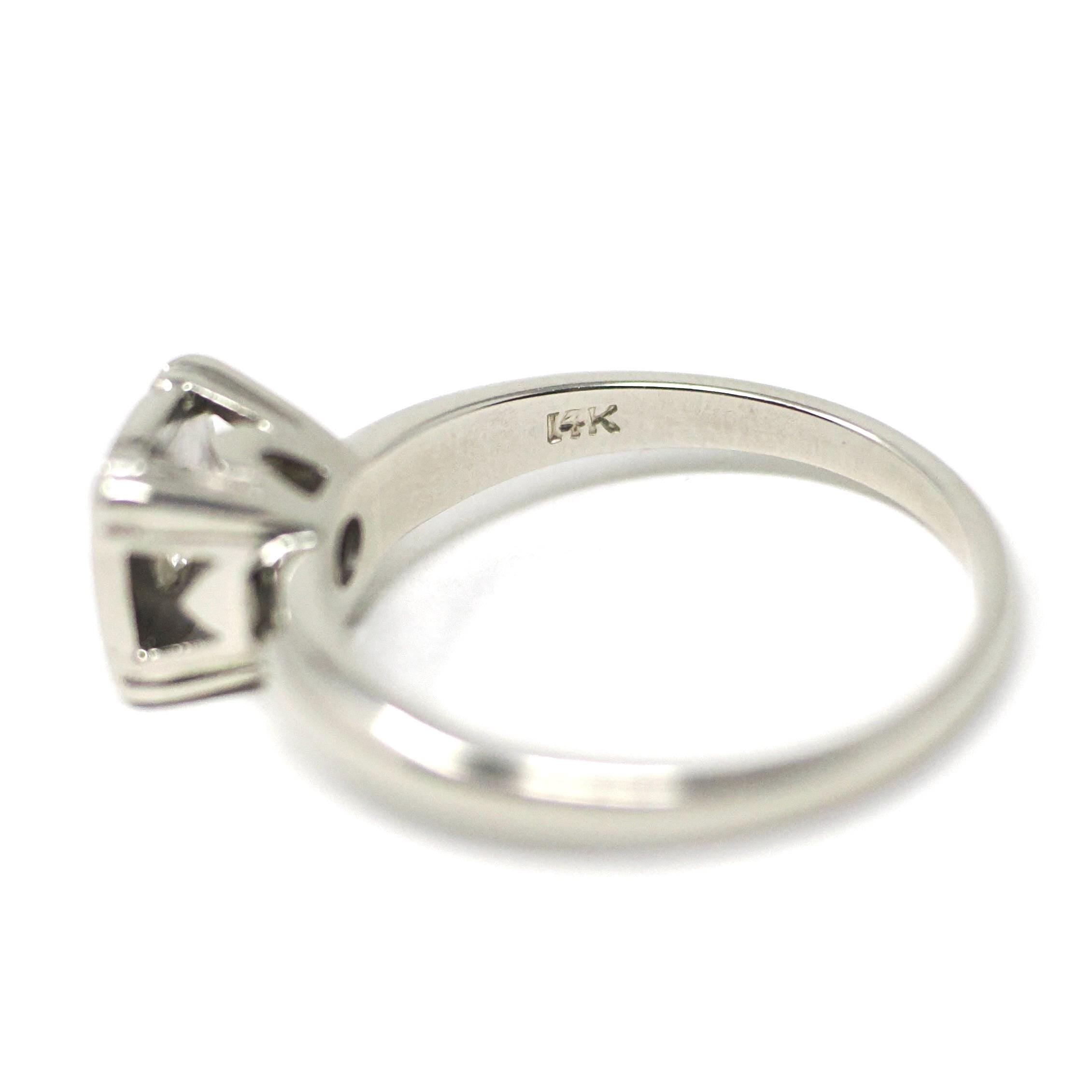 Mid Century Diamond Ring - Vintage 14k White Gold Natural .43 CT