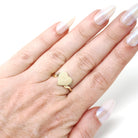 Heart Signet Ring - Estate 10k Yellow Gold Blank Personalizable Engrave - Circa 2000's Era Size 5 3/4 Monogram Initials Fine Bypass Jewelry