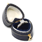 Vintage Engagement Ring - Mid Century 14k Yellow & White Gold Natural Diamond Illusion - Circa 1950s Size 6 1/4 Fine Two Tone Bridal Jewelry