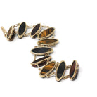 Vintage Tiger's & Hawk's Eye Bracelet - Retro 10k Yellow Gold Handmade Natural Gemstones - Circa 1970s Double Linked Brown Gem Fine Jewelry