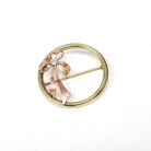 Retro Bow Brooch - Estate 14k Yellow & Rose Gold Diamond Gemstone Pin Statement - Circa 1980s Era Figural Ribbon Fine Fashion Accessory