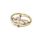 Retro Bow Brooch - Estate 14k Yellow & Rose Gold Diamond Gemstone Pin Statement - Circa 1980s Era Figural Ribbon Fine Fashion Accessory