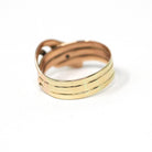 Antique Snake Ring - Victorian 10k Rose Gold Rubies & Diamond Gemstone Band - Vintage Circa 1890s Era Size 8 3/4 Coiled Serpent Fine Jewelry