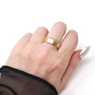 Victorian Wedding Band - Antique 14k Yellow Gold Brushed Satin Finish Unisex Ring - Circa Dated Christmas Day 1881 Size 8 1/2 Fine Jewelry