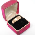 Victorian Wedding Band - Antique 14k Yellow Gold Brushed Satin Finish Unisex Ring - Circa Dated Christmas Day 1881 Size 8 1/2 Fine Jewelry