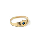 Antique Baby Ring - Art Deco 10k Yellow Gold Simulated Turquoise Blue Glass Midi Pinky Ring - Circa 1920s Size 1 3/4 Ostby & Barton Jewelry