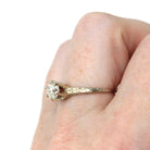 Art Deco Diamond Ring - Vintage 14k White Gold .78 CT Old European Cut Solitaire - Circa 1930s Size 6 3/4 Fine Engagement GIA Report Jewelry