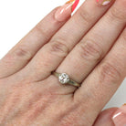 Art Deco Diamond Ring - Vintage 14k White Gold .78 CT Old European Cut Solitaire - Circa 1930s Size 6 3/4 Fine Engagement GIA Report Jewelry