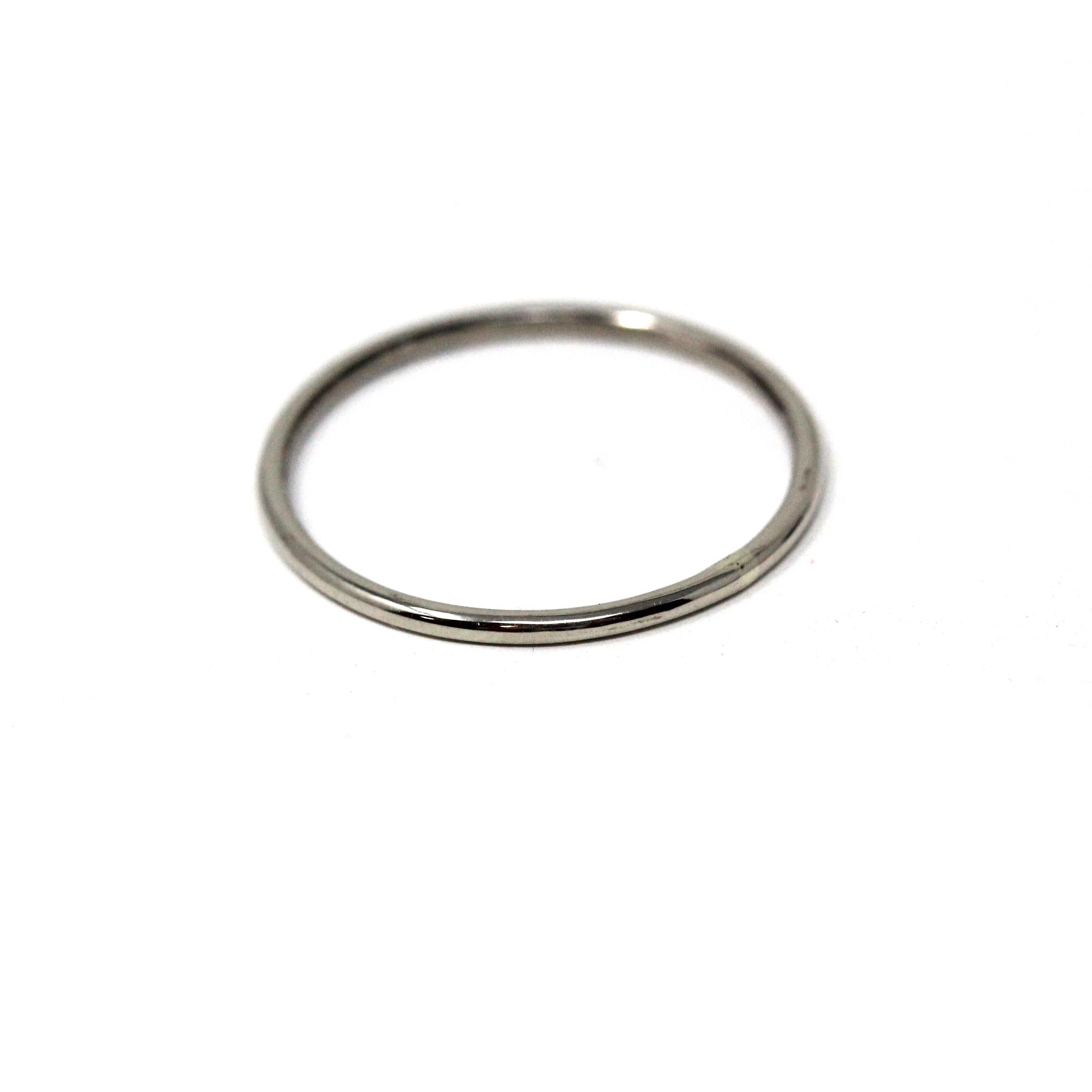 Art Deco Dainty Band - Vintage 10k White Gold Stick Pin Conversion Stacking Ring - Circa 1930s Era Size 6 1/4 Minimalist Fine Jewelry