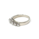 Diamond Chevron Band - Modern 14k White Gold V Point Stacking Wedding Ring - Estate Circa 2000's Era Size 5 1/4 Bridal Pairing Fine Jewelry