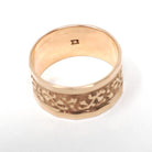 Antique Cigar Band - Edwardian 10k Rose Gold Nature Inspired Designs Wide Ring - Vintage Circa 1900s Size 6 Unisex Fine Statement Jewelry
