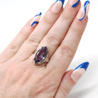 Art Deco Amethyst Ring - Vintage 14k 18k White Gold Marquise Gemstone Die Struck Filigree - Circa 1930s Era Size 6 Statement Fine Jewelry