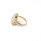 Opal Doublet Ring - Retro 14k Yellow Gold Oval Cabochon Gemstone - Vintage Circa 1960s Era Size 7 Fine Statement October Birthstone Jewelry