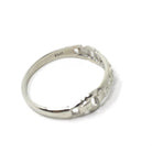 Diamond Buckle Band - Mid Century 14k White Gold Natural .07 CTW Vintage Cuts Wedding Ring - Circa 40s Size 4.5 Bridal Stacking Fine Jewelry